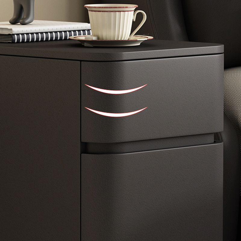 Stylish 3 Tiers Nightstand With Drawer Storage in Artificial Leather - image 9