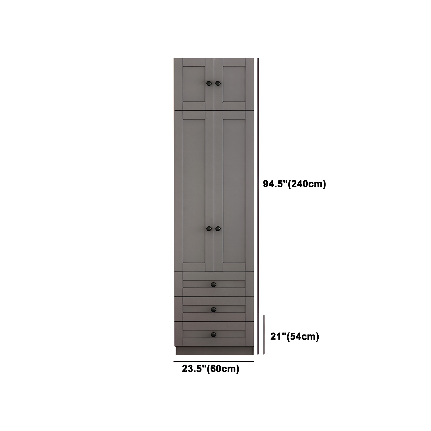 Contemporary Grey Wardrobe Armoire Engineered Wood Wardrobe Closet - image 20