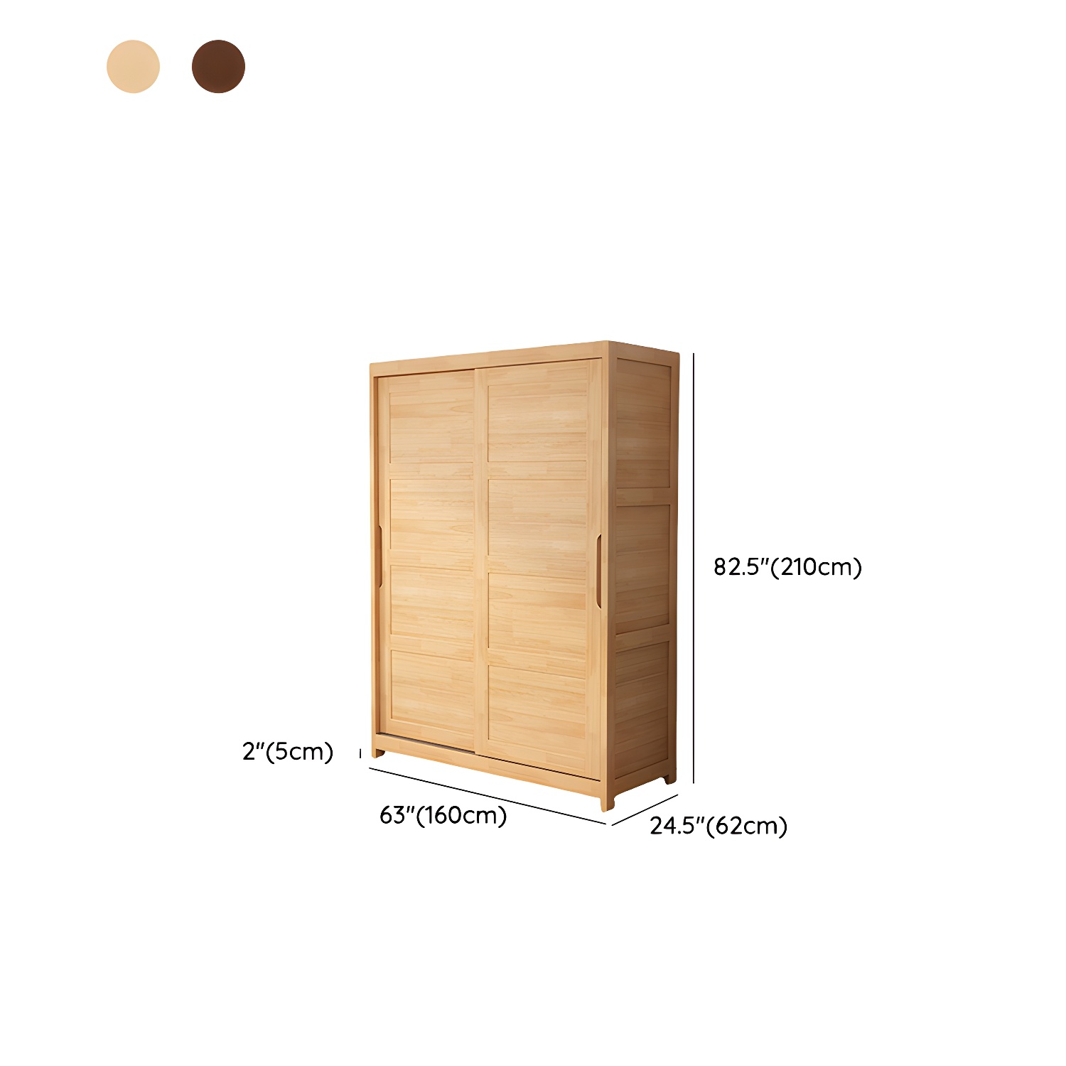 Rubberwood Solid Wood Wardrobe Traditional Freestanding Wardrobe - image 15