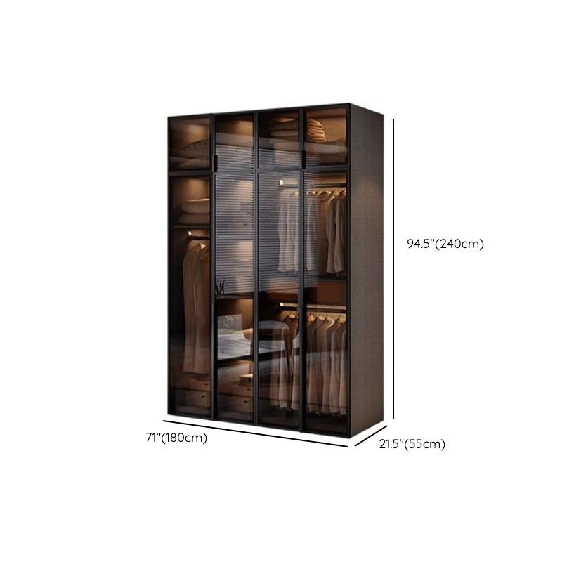 Chestnut Contemporary Lumber Cabinet Armoire with Soft Close Drawer, Soft Close Door, Interior Shelves, and Hanging Rod - image 17