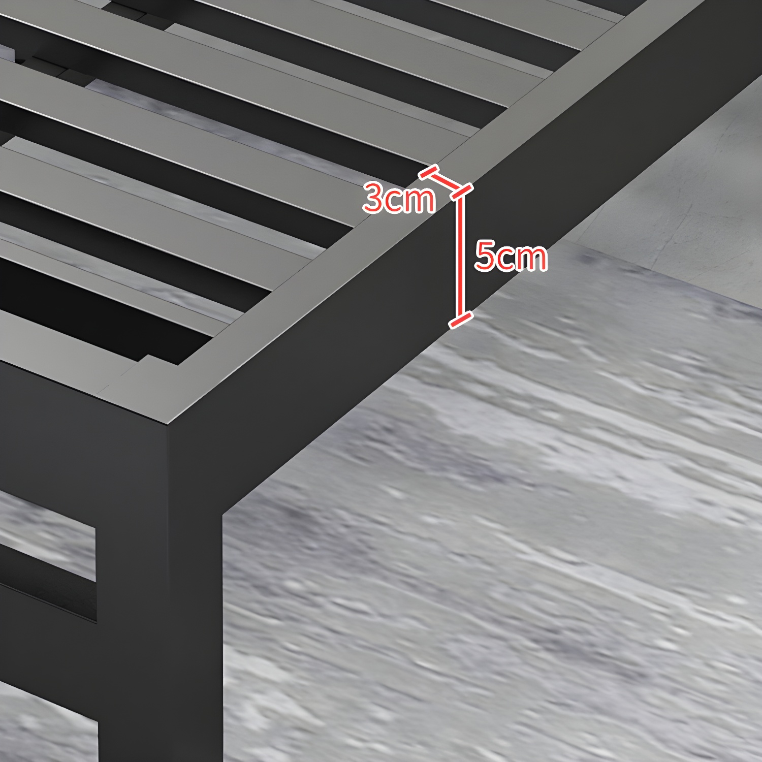Contemporary Metal Bed Frame Solid Color Slat Bed with Custom Gold Legs - image 13