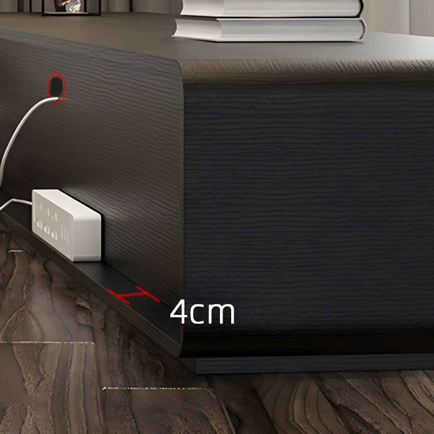 Scandinavian Wood TV Stand with Drawers and Cabinet for Long TVs - Cable Management Included - image 8