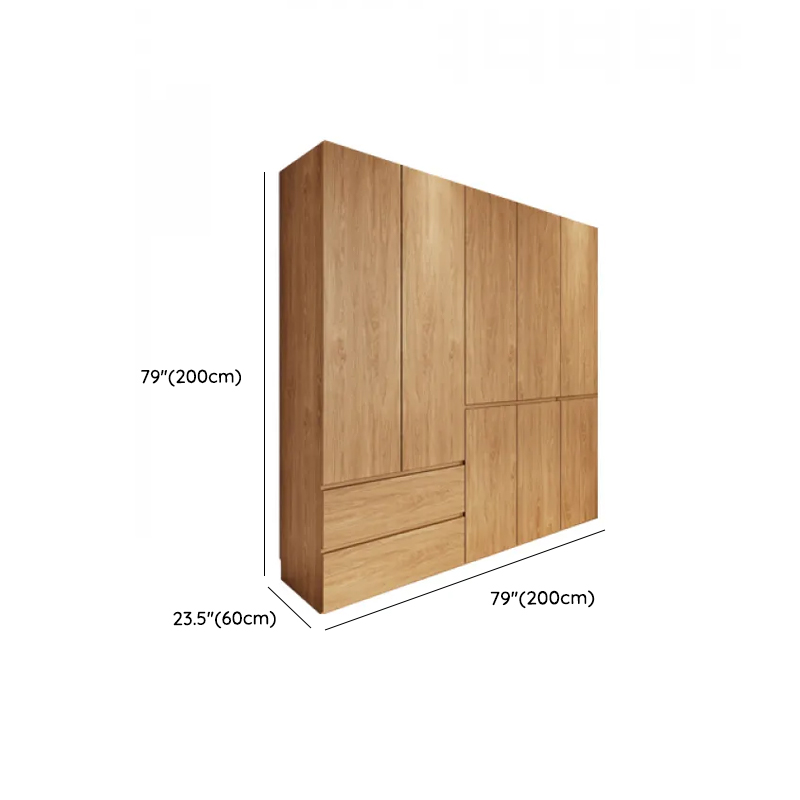Wood Grain Minimalist Laminate Independent Wardrobe Closet with Soft Close Drawer, Soft Close Door, and Interior Shelves - image 14