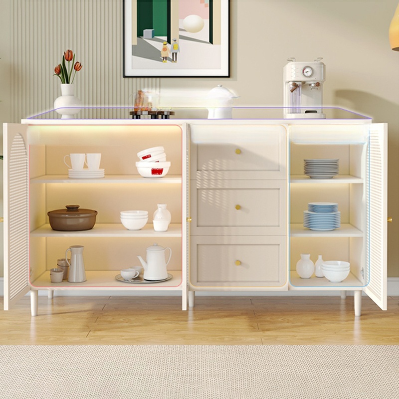 White Modern Sideboard Credenza with Cabinets and Reserve Installation Holes, Full Assembly Required - image 12