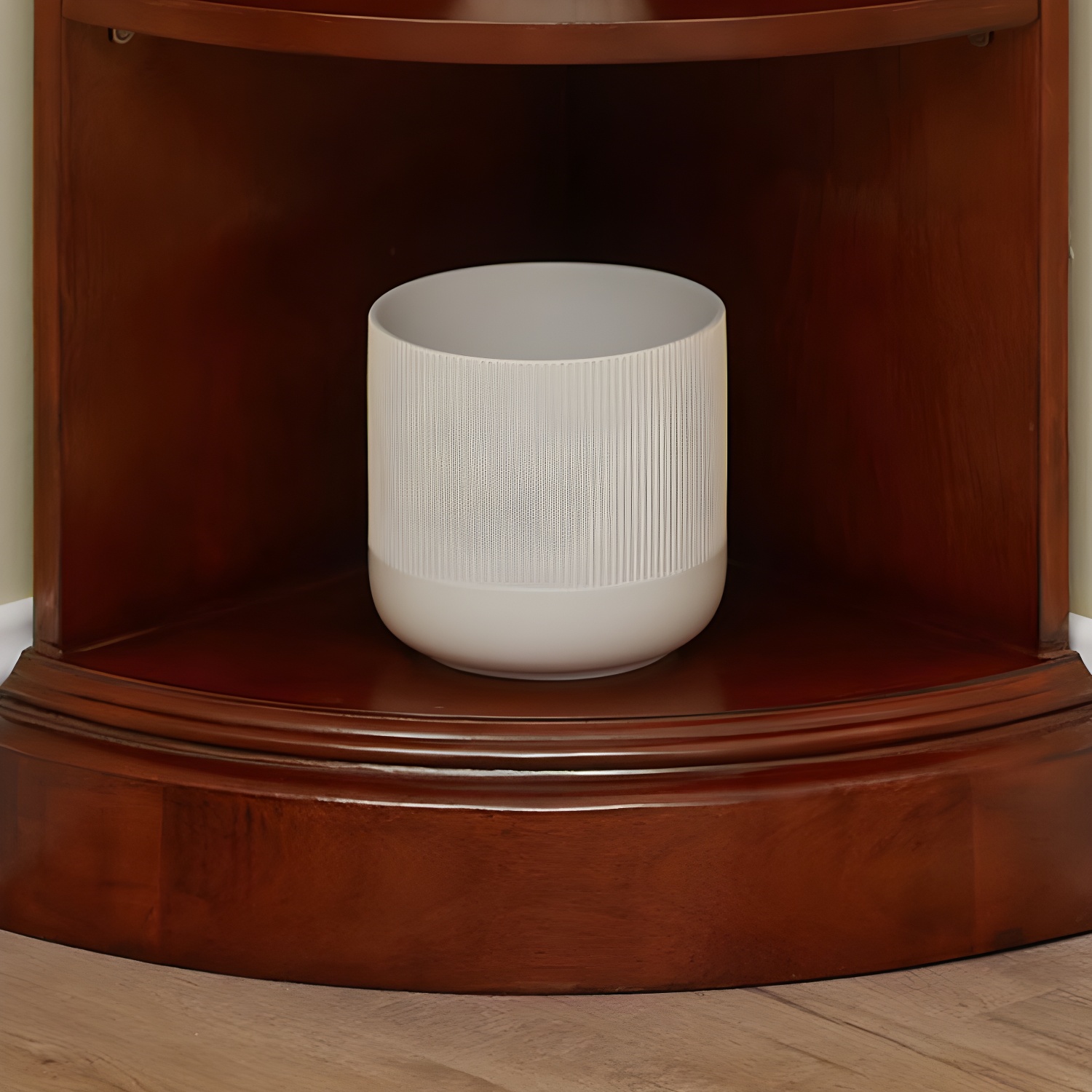 Solid Wood Triangle Corner Cabinet in Rubber Wood with Storage Shelves - image 10