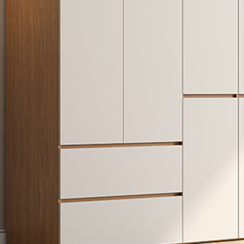 Chalk Simple Lumber Wardrobe Closet with Soft Close Drawer, Soft Close Door, Interior Shelves, and Clothing Rod - image 2