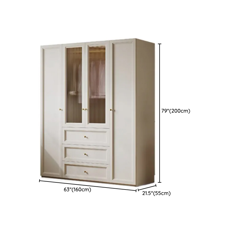 Chalk Modish Self-supporting Cabinet Armoire with Soft Close Drawer, Soft Close Door, and Hinged Hanging Rod - image 13