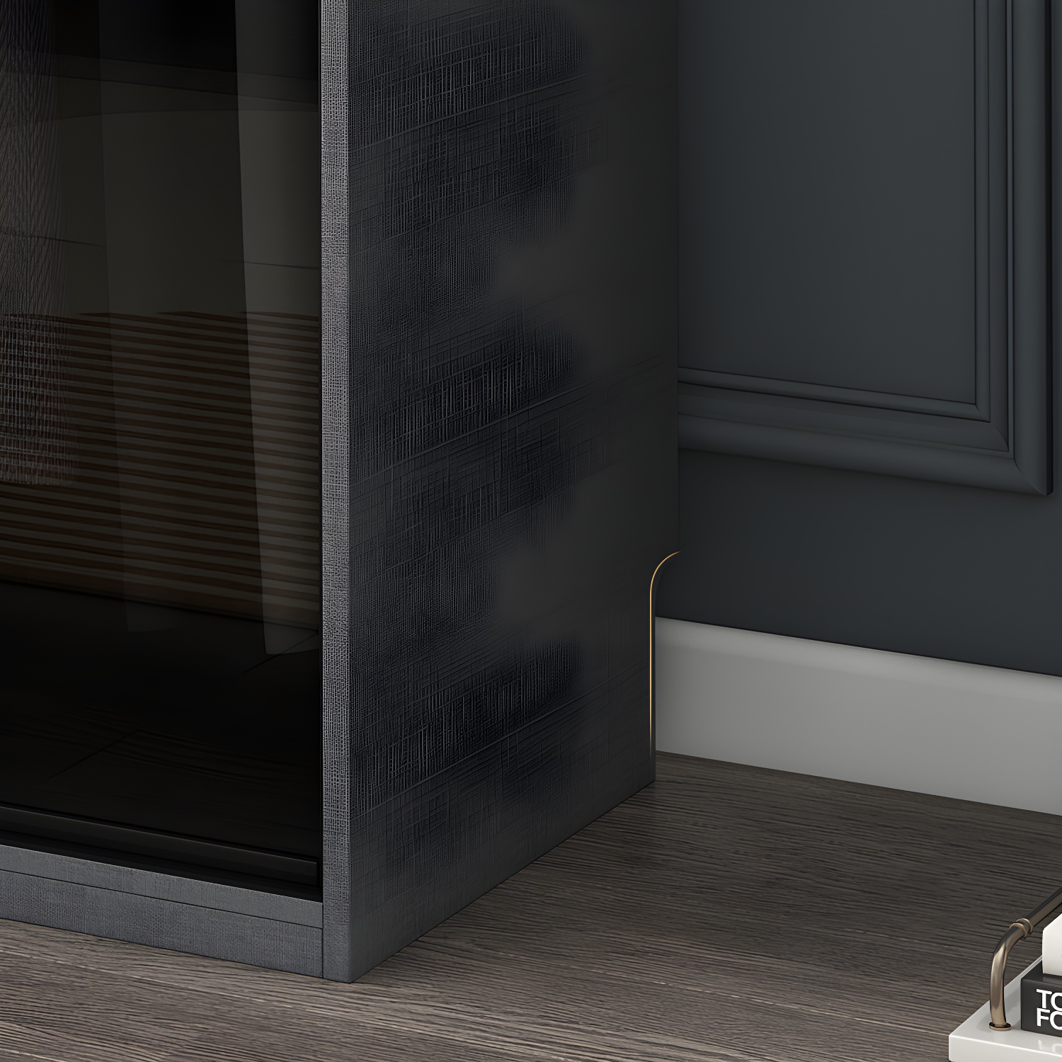 Modern Style Glass Wardrobe Bedroom Wardrobe Closet with 1 Drawer - image 8