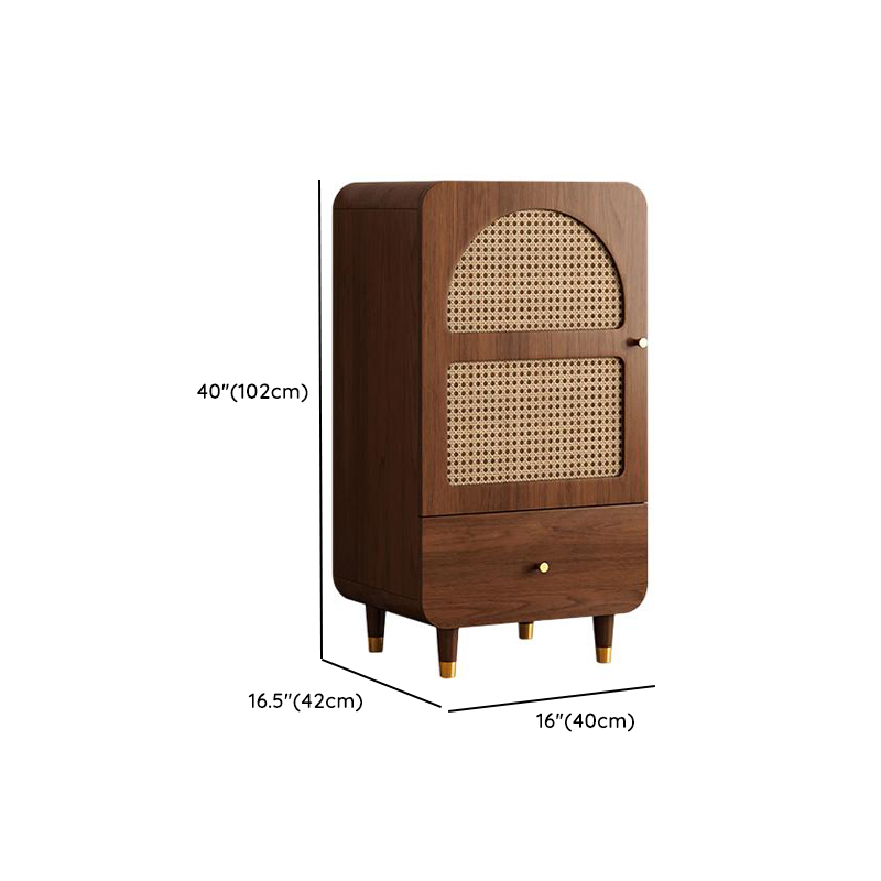 Simple Rectangular Accent Cabinet with Storage, Engineered Wood Countertop, Pull Knobs, Auburn Top, and Soft Close Drawer - image 29