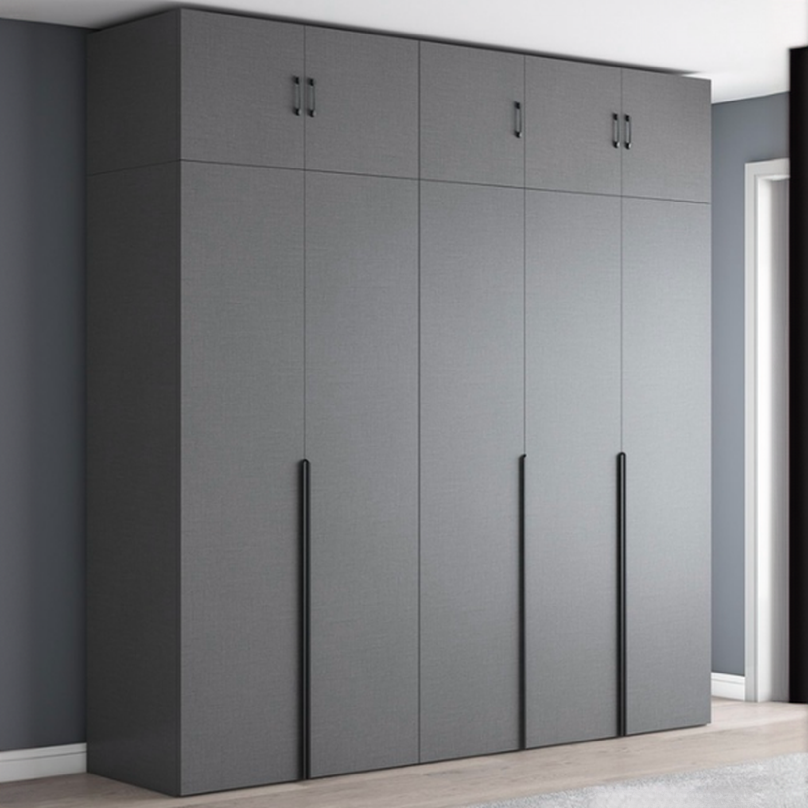 Trendy Dove Grey Wooden Wardrobe with Interior Shelves, Soft Close Door & Hanging Rod - image 18