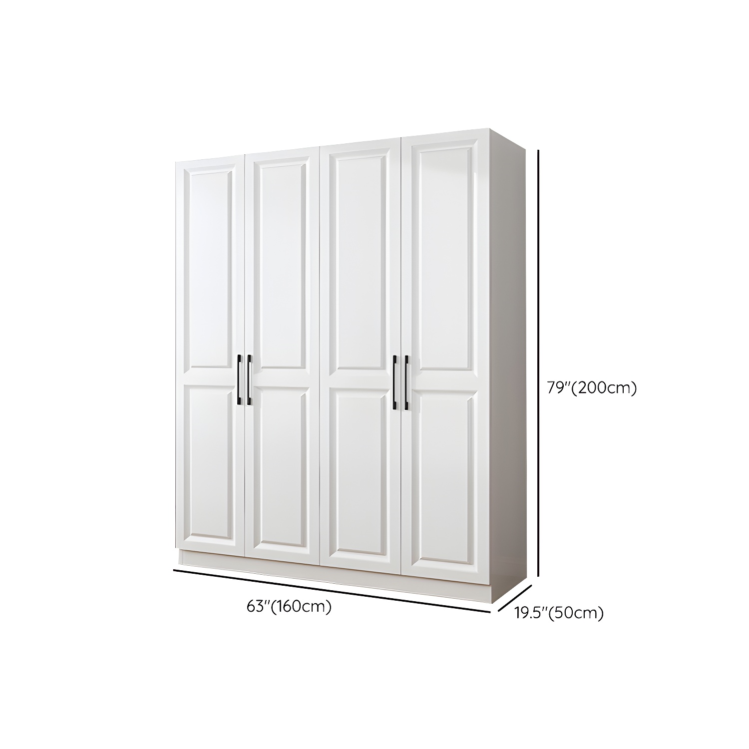 Modern White Wood Wardrobe Armoire with Shelves & Clothing Rod - Spacious and Stylish - image 16