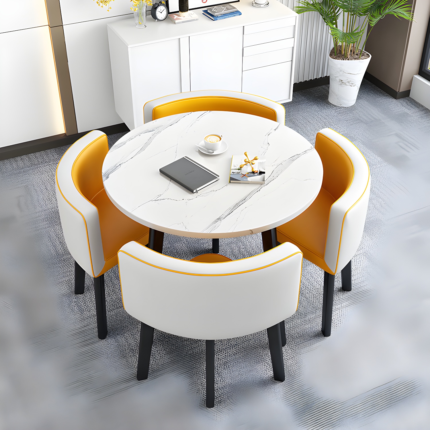 Modern Wood Dining Table Set 5 Pieces Dining Set for Home Use - image 21