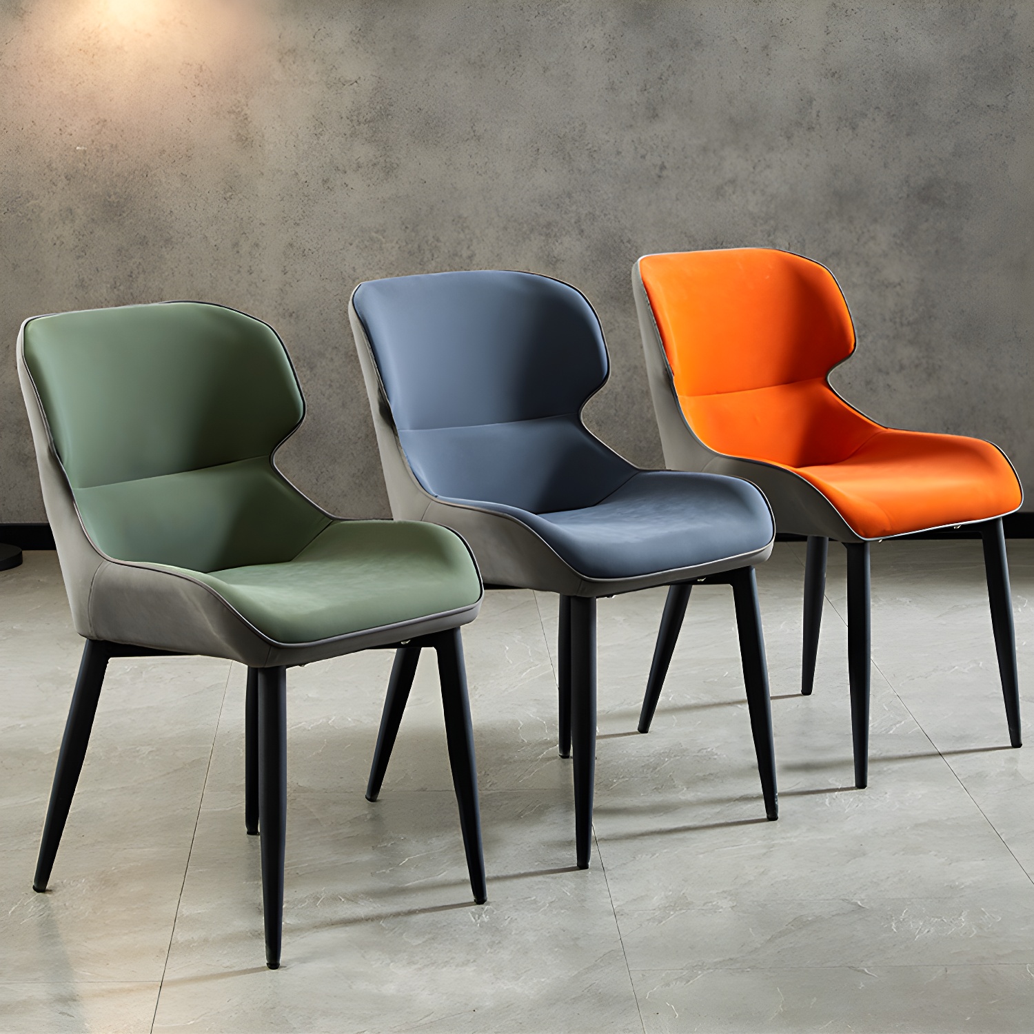 Nordic Style Metal Armless Dining Chairs Wingback Side Chair for Home Use - image 9