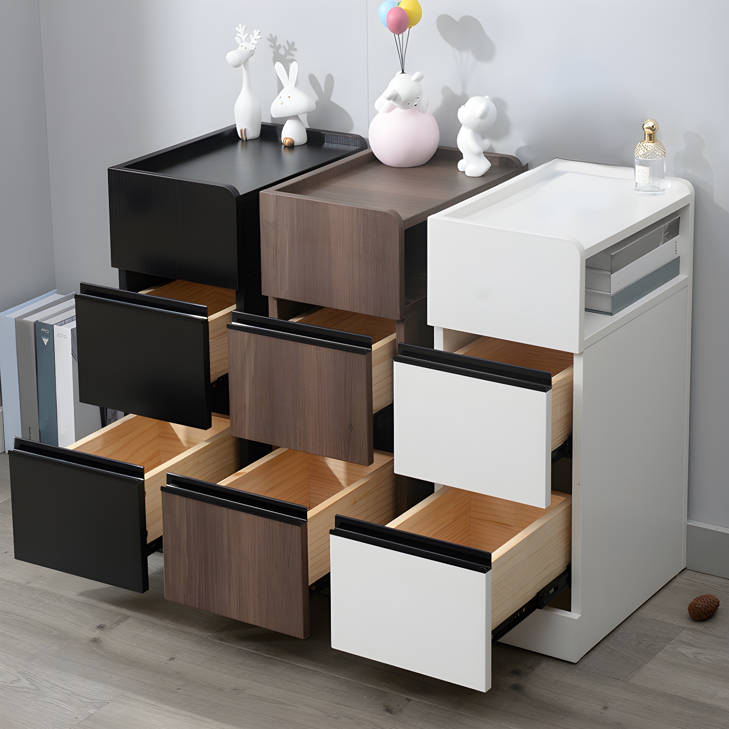 Scandinavian Accent Table Nightstand 25.5" Tall with 2 Drawers - image 11