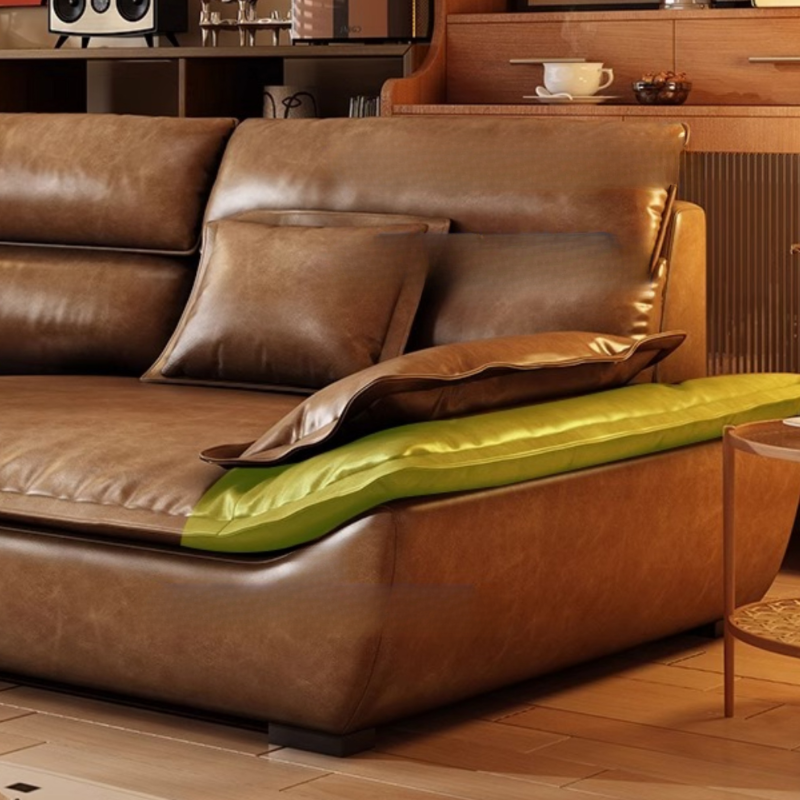 Drawing Room Standard Sofa in Mocha Pu Leather - image 3