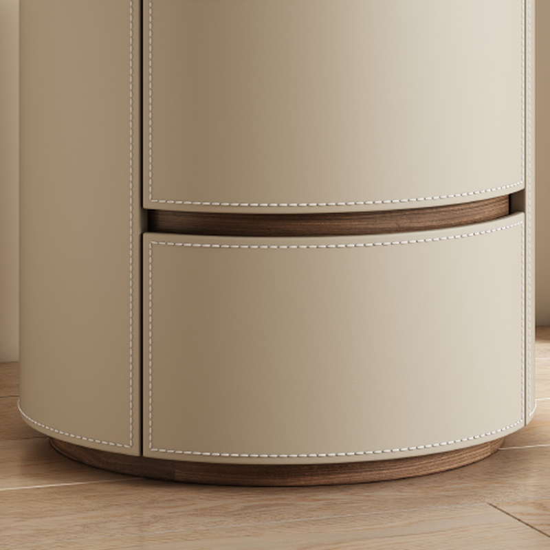 Modish 2 Tiers Drawer Storage Bedside Table with Solid Wood Countertop - image 19