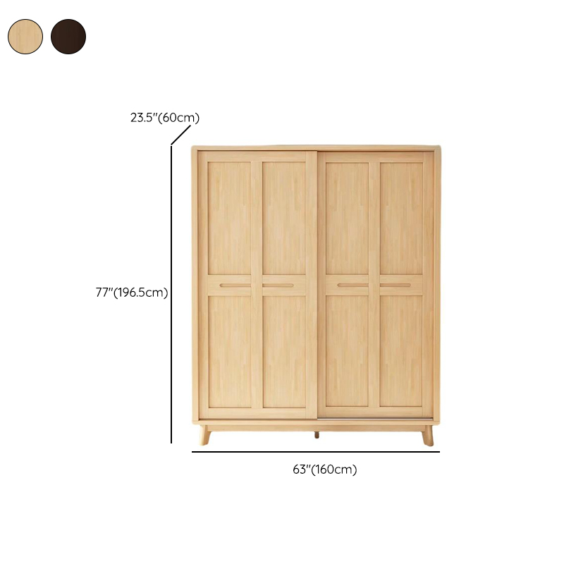 Minimalist Wooden Independent Wardrobe Closet with Compartments, Interior Shelves, Clothing Rod, and Gate - image 11