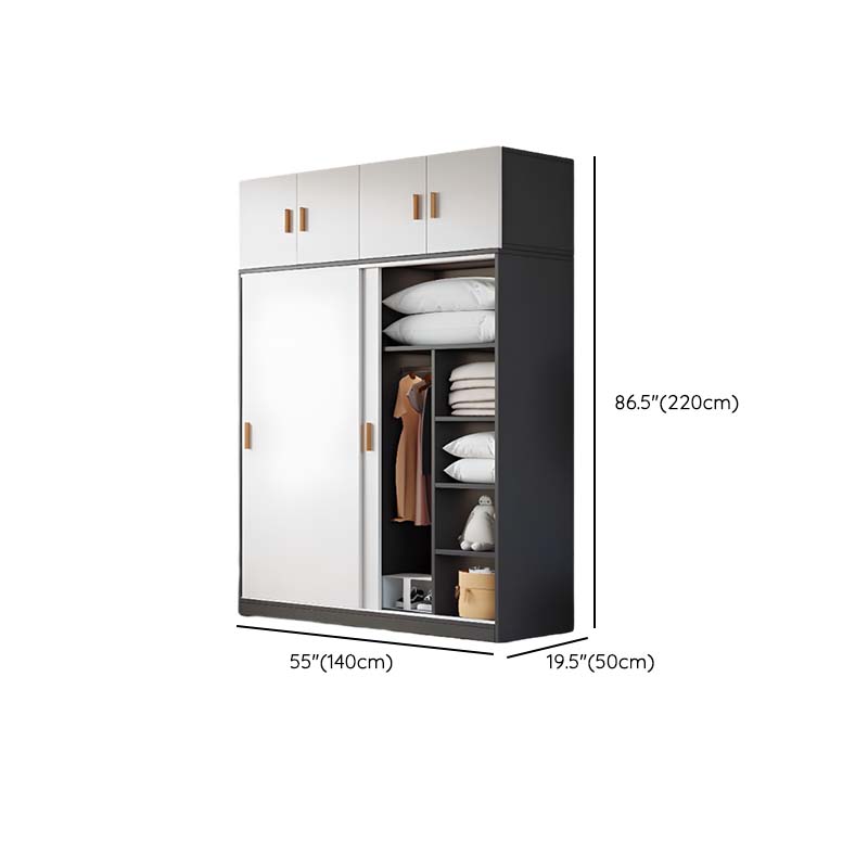 Modern Sliding Doors Wardrobe Wood Frame Freestanding Wardrobe Armoire - image 20