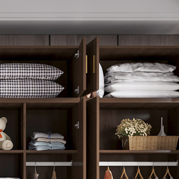 Modern Wood Wardrobe Armoire: 1pc Clothing Rod, Non-Adjust Shelves, Pre-Drilled Holes - image 8