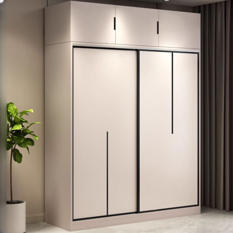 Minimalist Manufactured Wood Independent Wardrobe Closet with Soft Close Door, Interior Shelves, and Clothing Rod - image 3