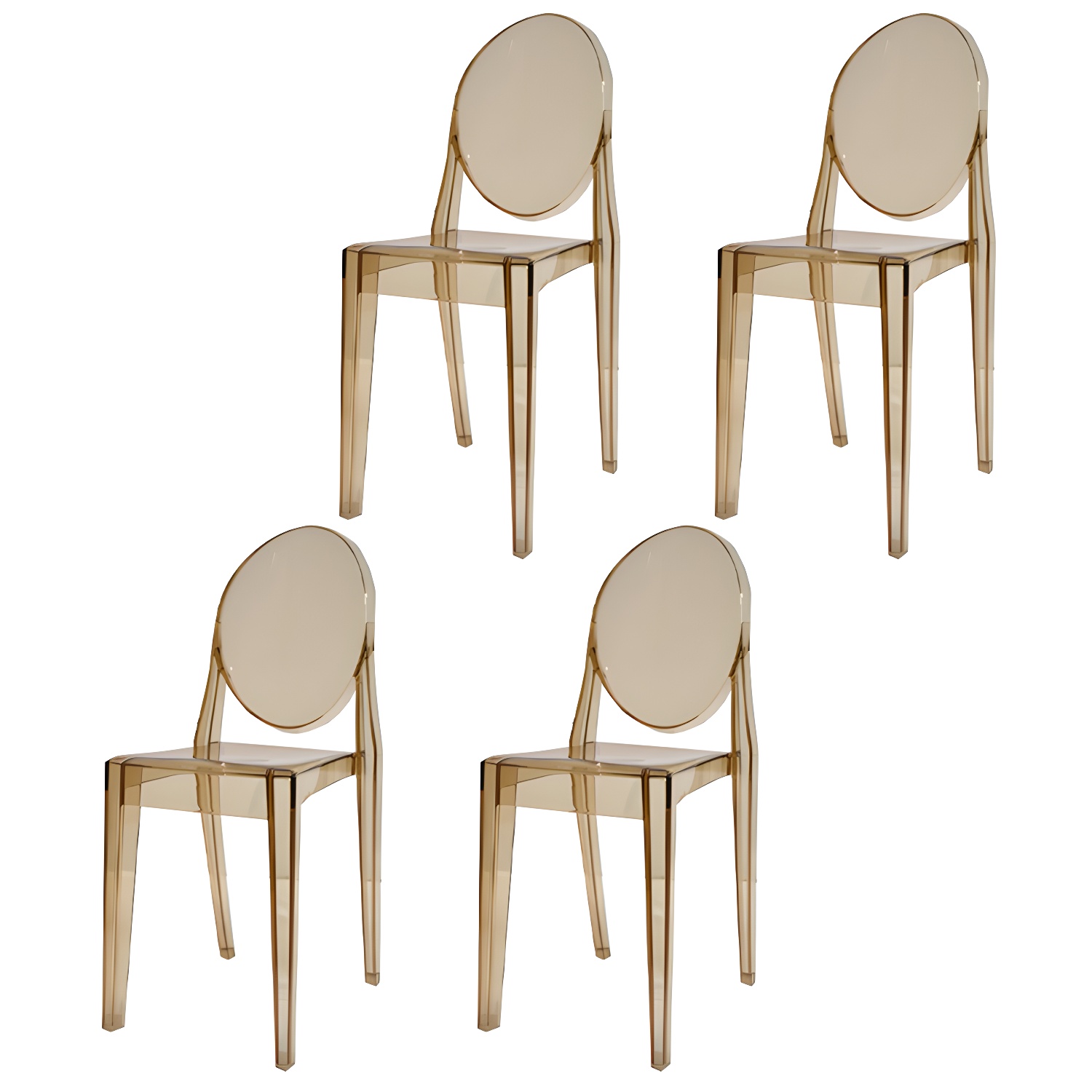 Scandinavian Winehouse Plastic Side Chair Transparent Open Dining Chair (Set of 4)