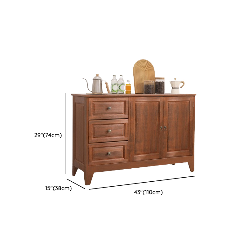 Traditional Wood Server in Espresso with 3 Drawers/4 Drawers/6 Drawers, Cabinet & One Internal Shelf/2 Shelves Included/Not Included - image 23