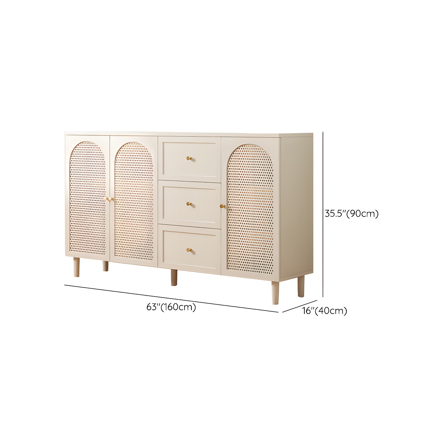 White Modern Sideboard Credenza with Cabinets and Shelves for Storage and Display - image 21
