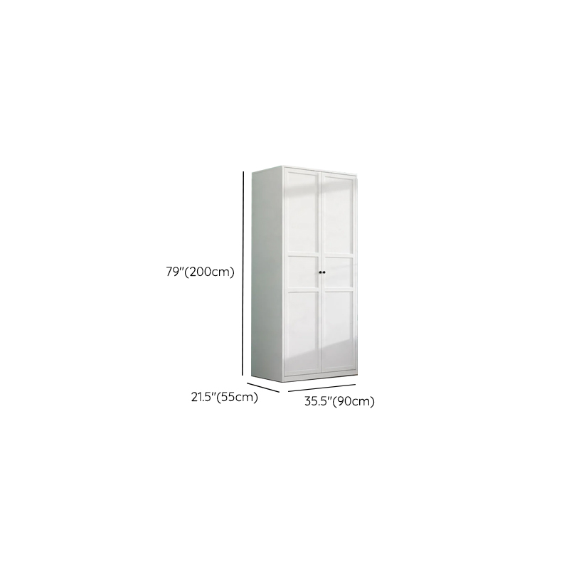 White Minimalist Steel Independent Wardrobe Closet with Interior Shelves and Clothing Rod - image 11