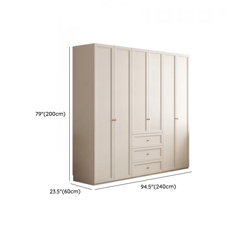 White Minimalist Laminate Wardrobe Closet with 3-Drawer, Soft Close Door, Interior Shelves, and Clothing Rod - image 12