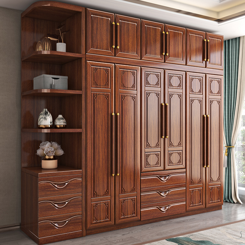 Sepia Modish Wooden Armoire Cabinet with Soft Close Drawer, Soft Close Door, Interior Shelves, and Clothing Rod