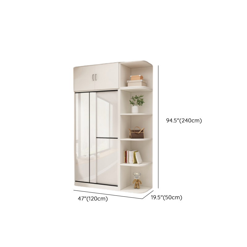 Chalk Modern Timber Self-supporting Wardrobe with Soft Close Door and Clothing Rod, Slipping Mechanism - image 31