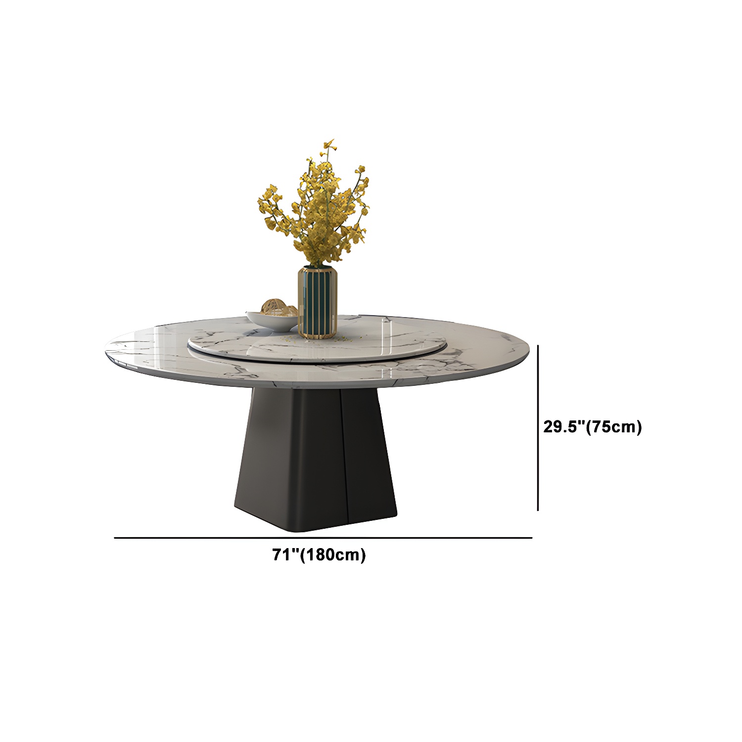 Marble Dining Table Set 1/4/5/7/11 Pcs Rectangle Table with Wingback Chairs - image 11