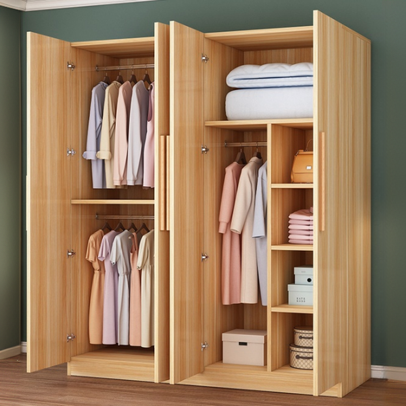 Minimalist Manufactured Wood Wardrobe Closet with Interior Shelves and Clothing Rod - image 11