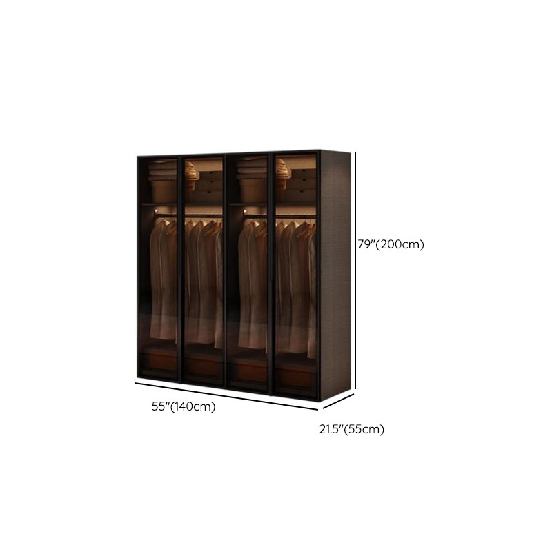 Chestnut Contemporary Lumber Cabinet Armoire with Soft Close Drawer, Soft Close Door, Interior Shelves, and Hanging Rod - image 9