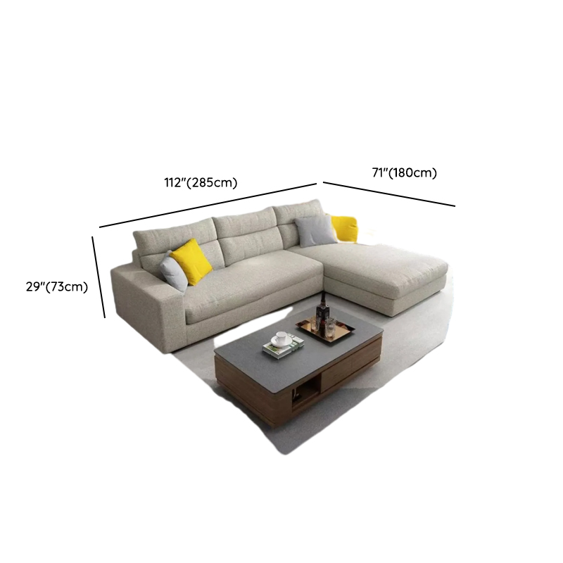 L-Shape Sofa Chaise with Pillow Back, Azure/Cream Upholstery, Square Arm, Slipcover, and 1 Chaise - image 13