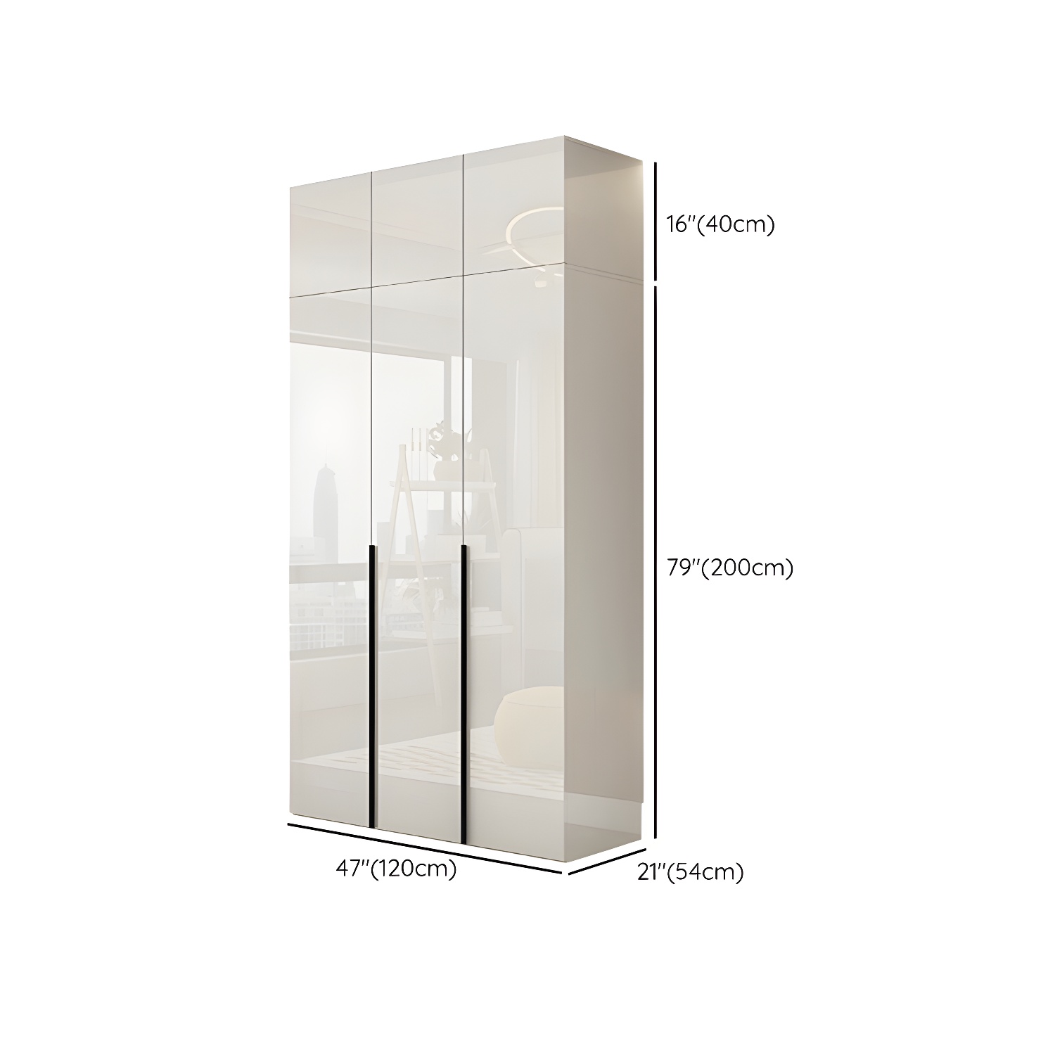 Modern White Wood Wardrobe Armoire - Drawers and Shelves Included - image 21