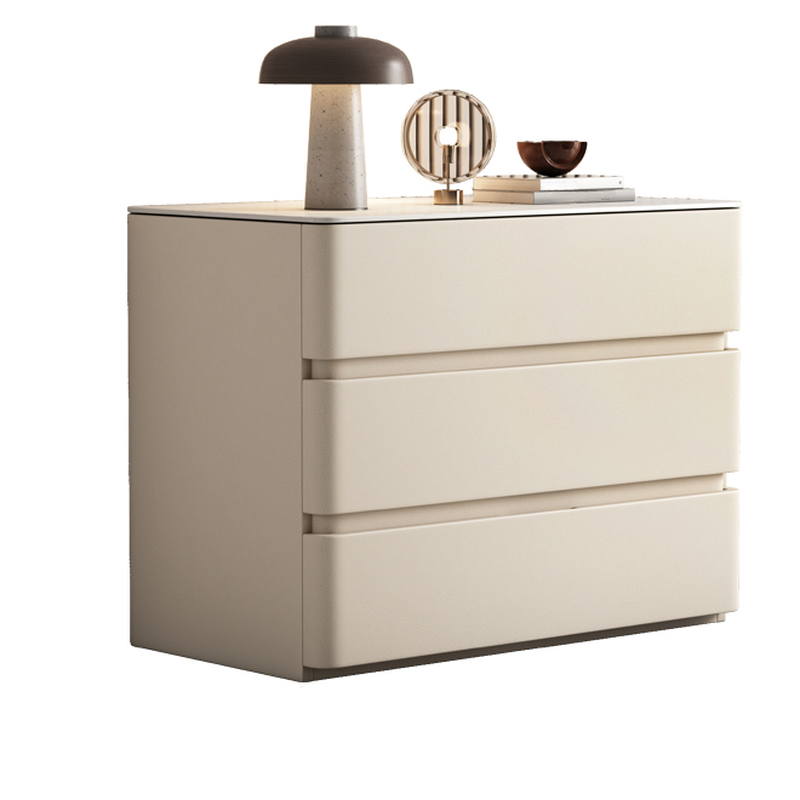 Art Deco Bedside Cabinet Nightstand with 3 Drawers and Sintered Stone Countertop - image 12