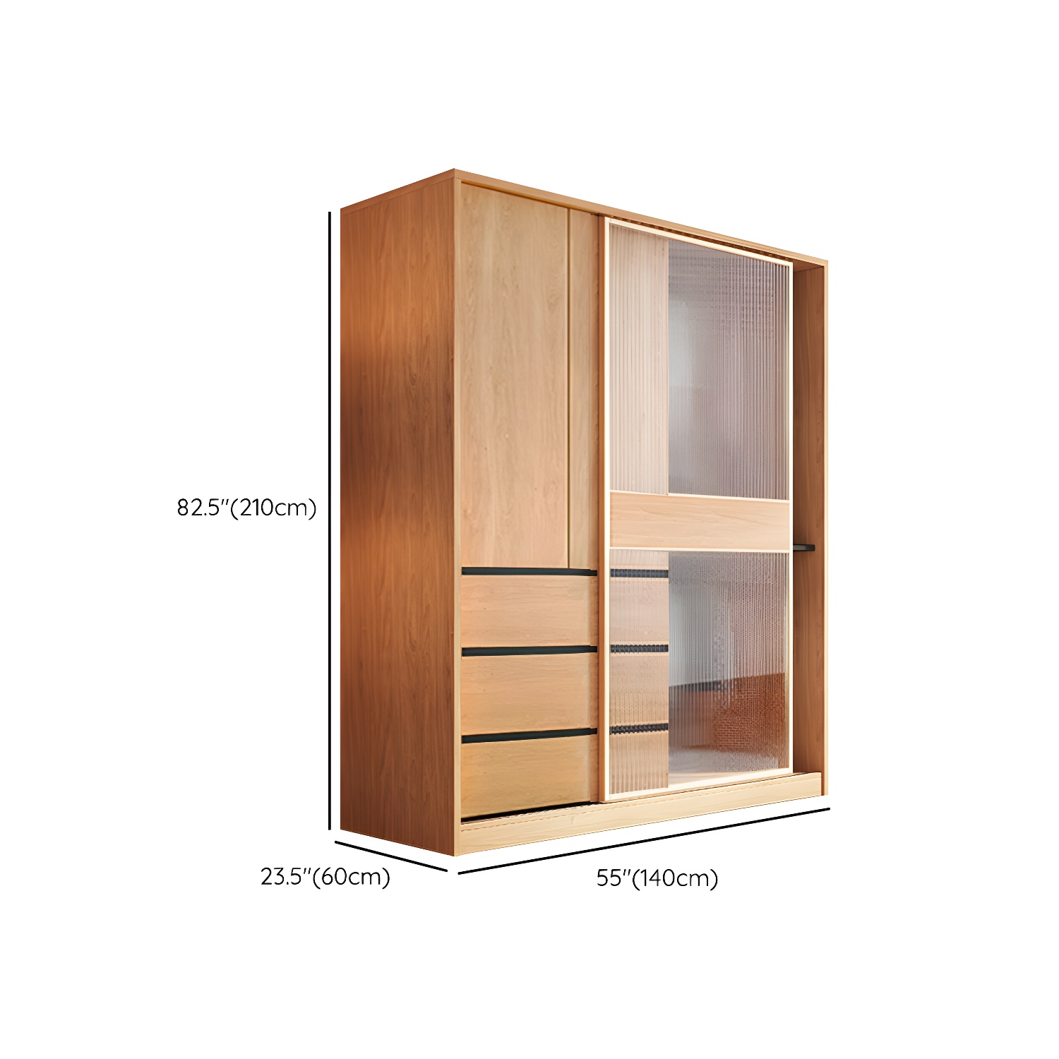 Engineered Wood Wardrobe Armoire with Drawer Modern Wardrobe Closet - image 13