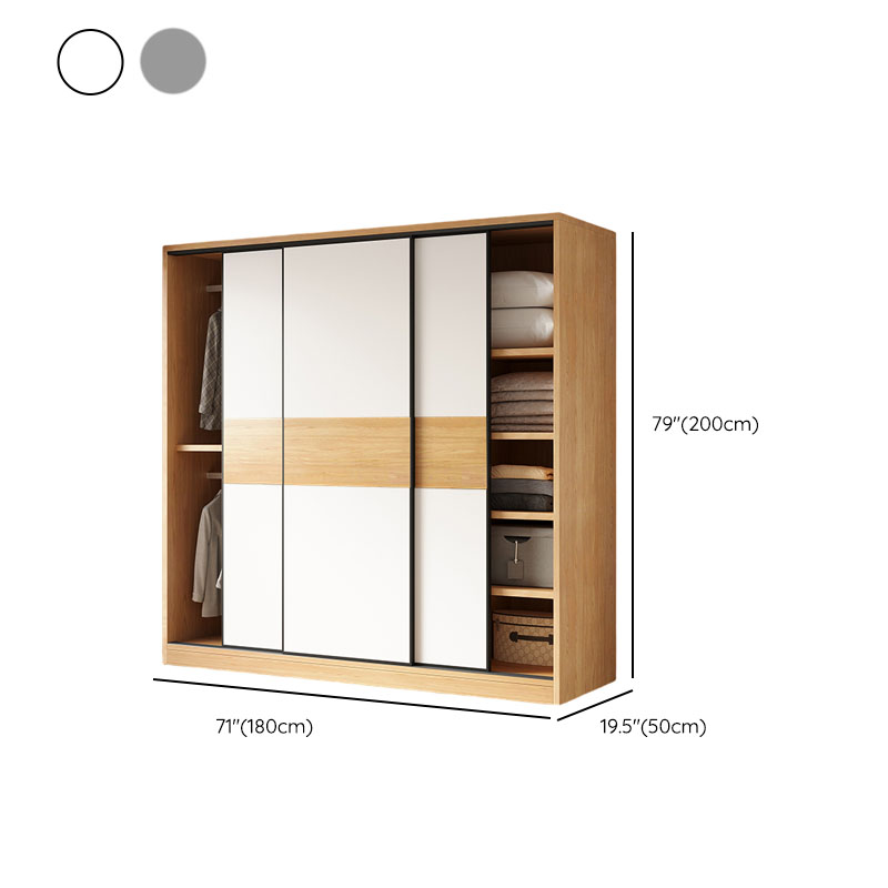 Modish Wooden Independent Armoire Cabinet with Soft Close Door, Interior Shelves, and Clothing Rod - image 14