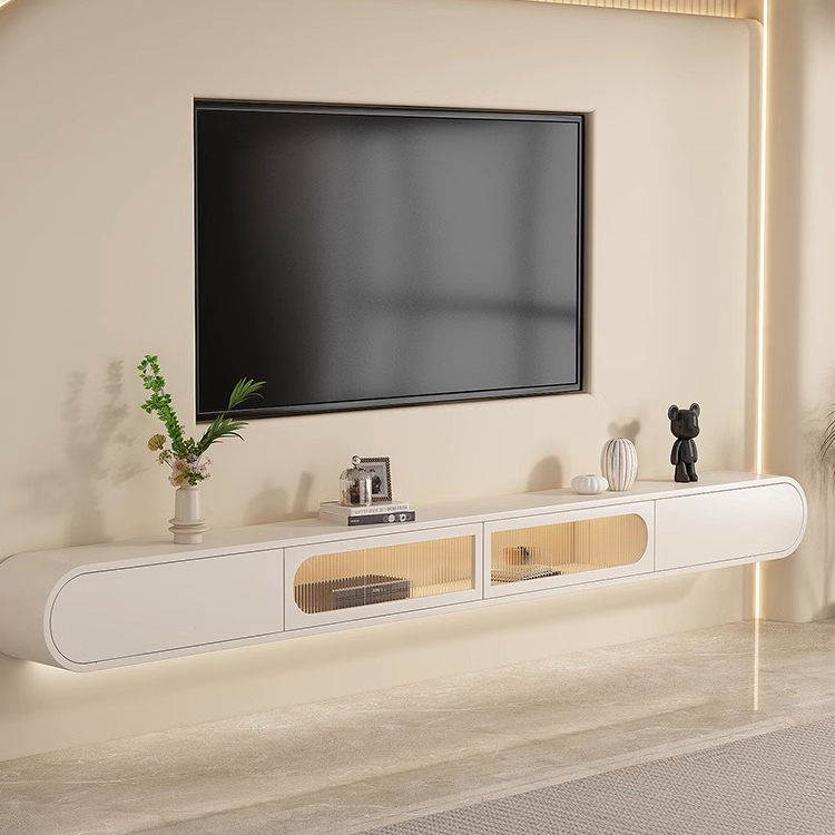 Beige Wood TV Stand with Drawers and Cabinet for Modern Style - image 3