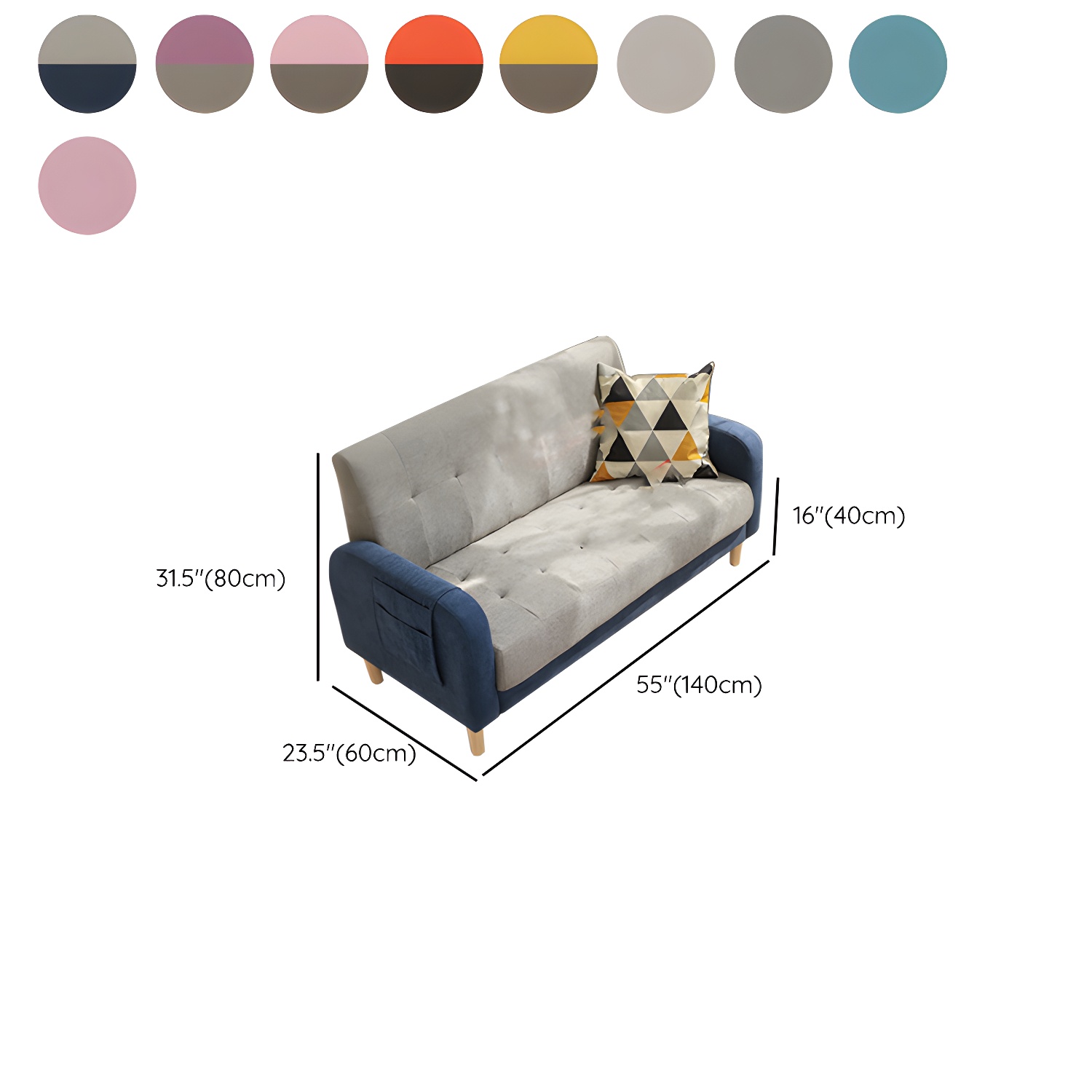Tufted Fabric Sofa with Four Wooden Legs Square Tufted Sofa for Bonus Room - image 28