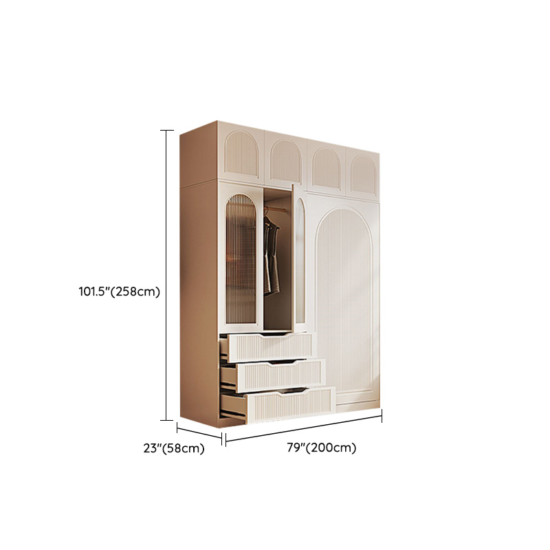 Chalk Almirah in Timber with Clothing Rod, 3 Cabinets/2 Cabinets and 5-Drawer/4-Drawer/3-Drawer in a Minimalist Style, 3-Shelf/2-Shelf Included/Not Included - image 24