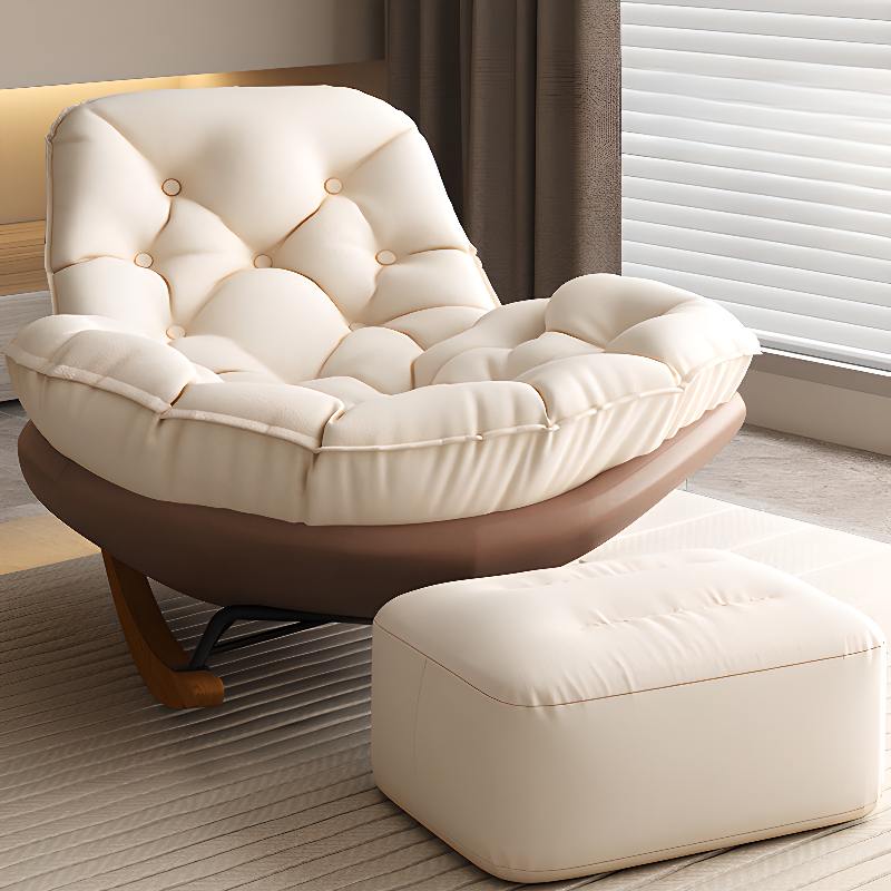 Stationary Upholstered Rocking Chair with Cushioned Rear in a Scandinavian Style, Footstool Included/Not Included - image 18