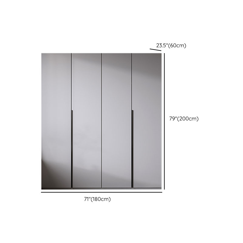 Light Gray Modern Manufactured Wood Wardrobe with Soft Close Drawer, Soft Close Door, Interior Shelves, and Hanging Rod - image 10