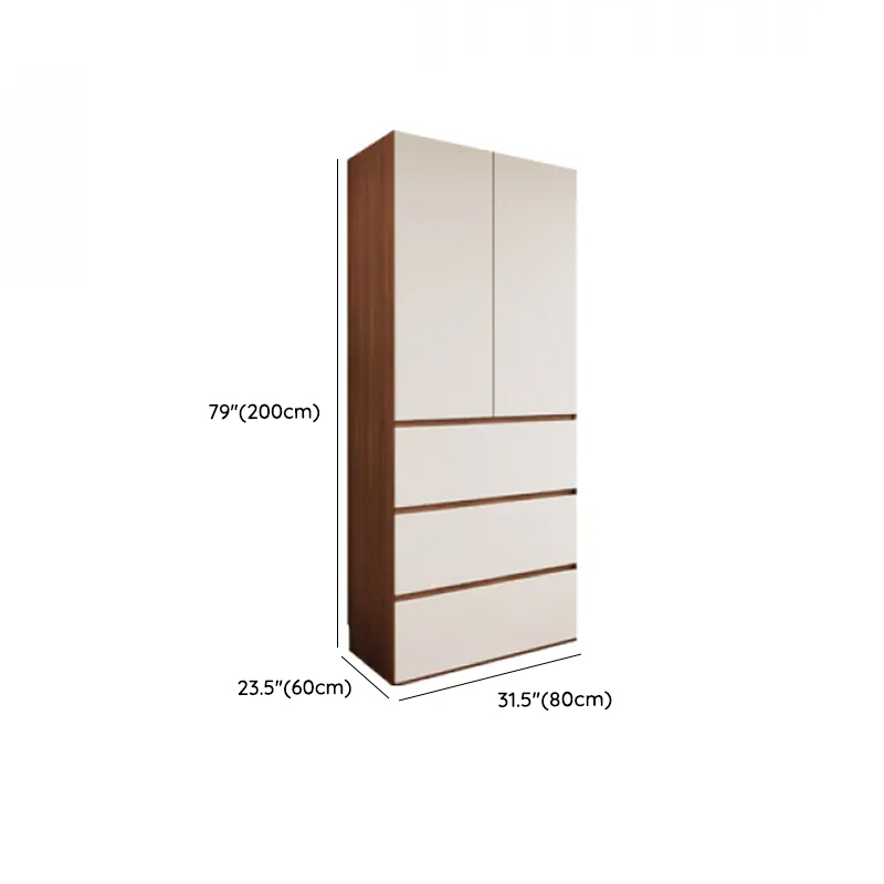White Minimalist Manufactured Wood Independent Wardrobe Closet with Soft Close Drawer, Soft Close Door, and Interior Shelves - image 16