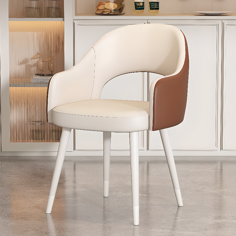 Modern Simple Style Arm Chair with Ventilated Back, Padded Upholstery, Arms, and Metal Legs - image 6