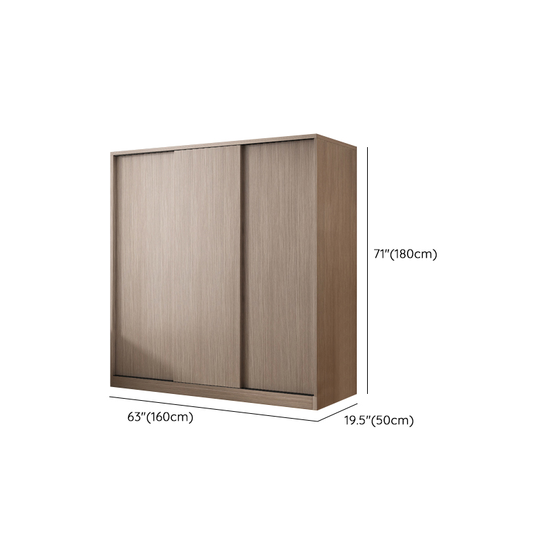 Sleek Natural Finish Modern Wooden Standalone Wardrobe Closet with Soft Close Features and Hanging Rod - image 14