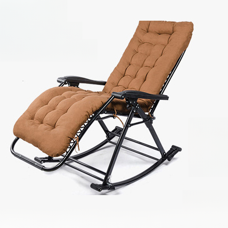 Simplistic Stain Resistant Metal Cushioned Rocking Accent Chair with Round Arm - image 3