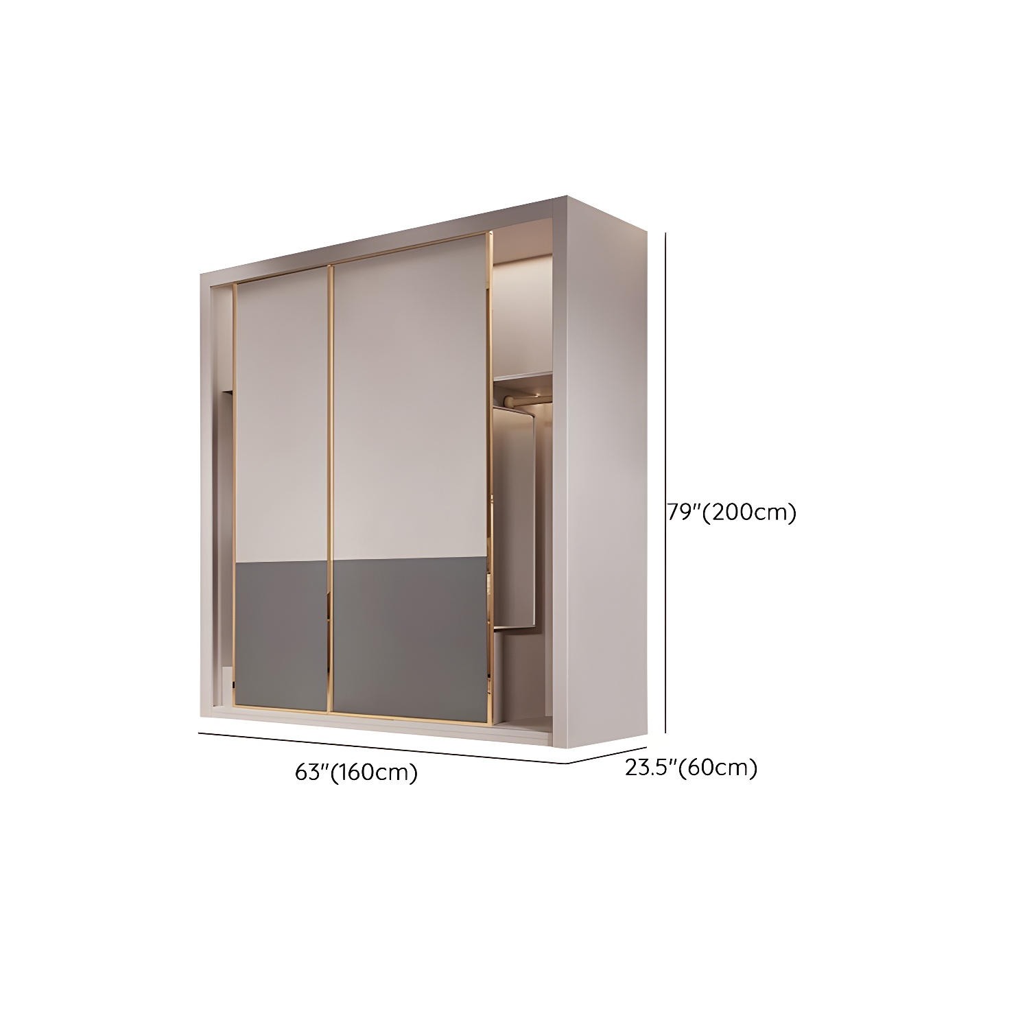 Modern Brown Wooden Wardrobe Armoire with Mirror, Drawers, and Shelves - image 11