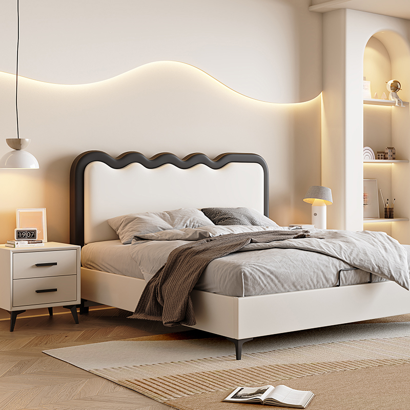 Modern Simple Style Panel Headboard in Natural Wood for California King/King/Queen Bed with No Distressing, Sponge Upholstery Fill, Free-standing Standard Installation, and Standard Height - image 7